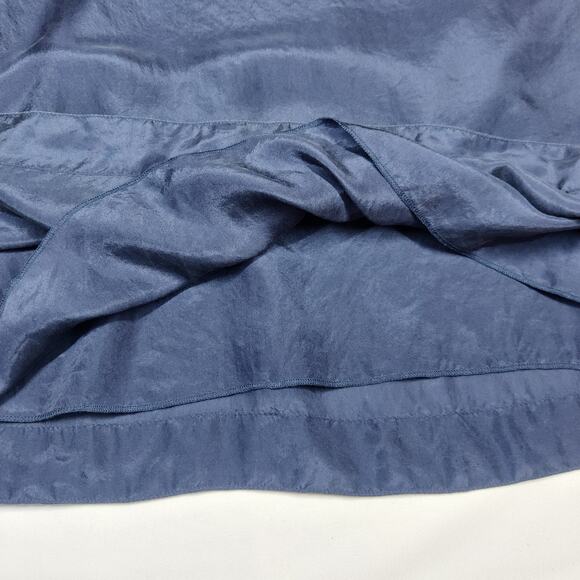 Eileen Fisher Small Silk Sequin Beaded Racerback Mini Slip Dress Navy Blue Glam - Picture 6 of 11